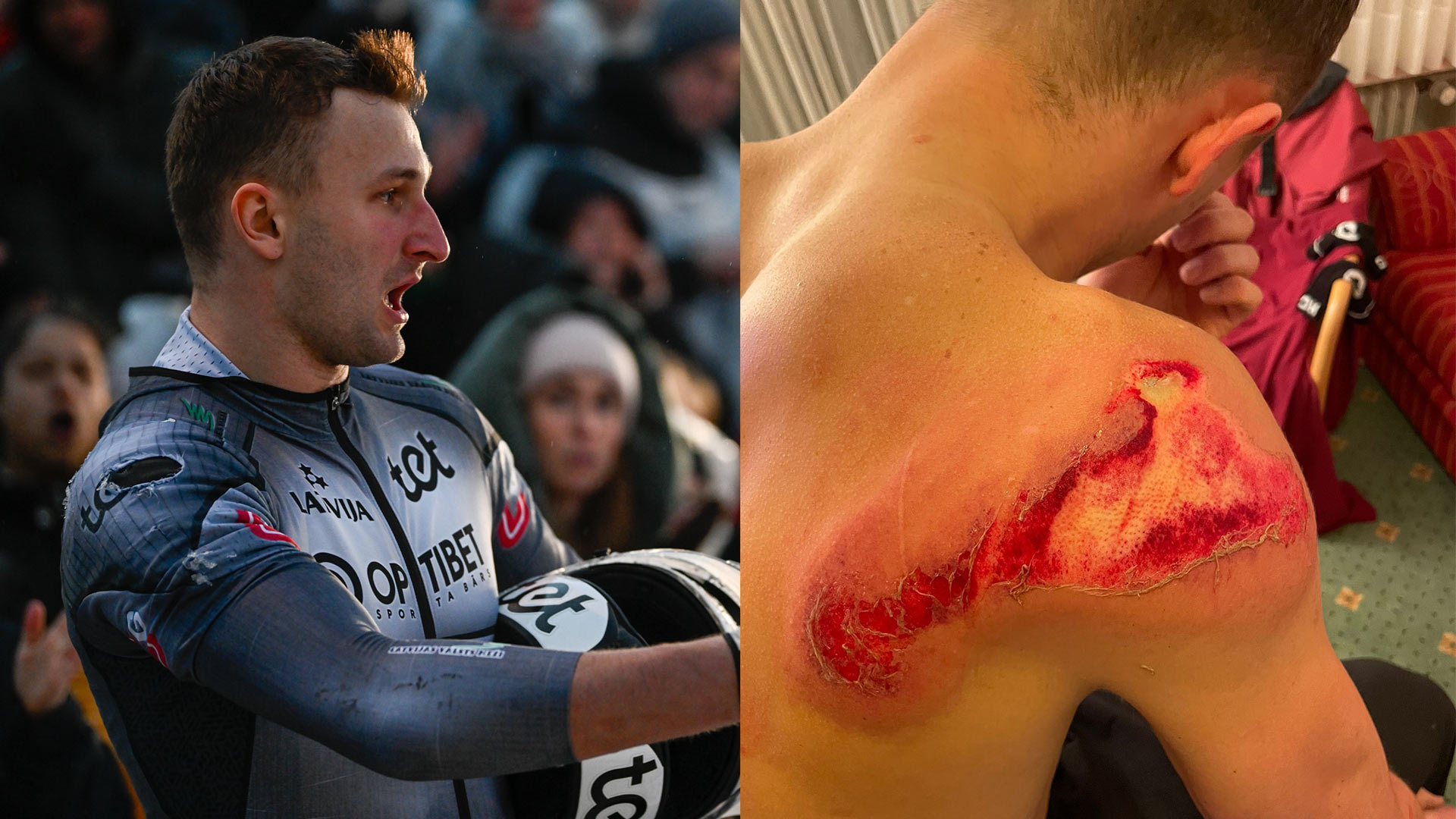 Bobslejists Nemme atrāda savainoto plecu pēc kritiena Vinterbergā