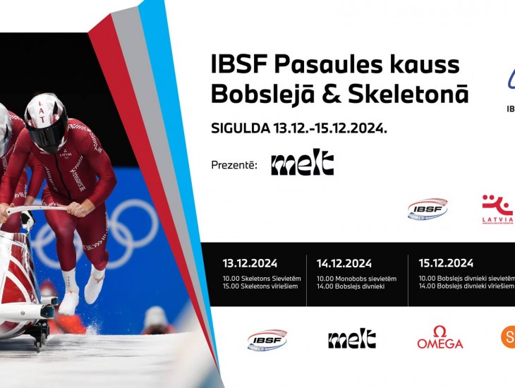 Decembra vidū Siguldā notiks IBSF Pasaules kausa posms bobslejā un skeletonā